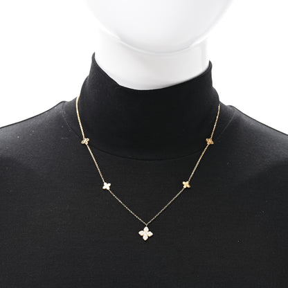 Roberto Coin 18K Yellow Gold Diamond Love in Verona Flower Five Station Flower Necklace 2 of 4