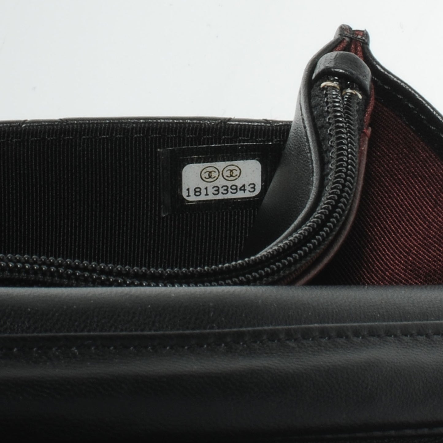 Lambskin Quilted Wallet On Chain Black