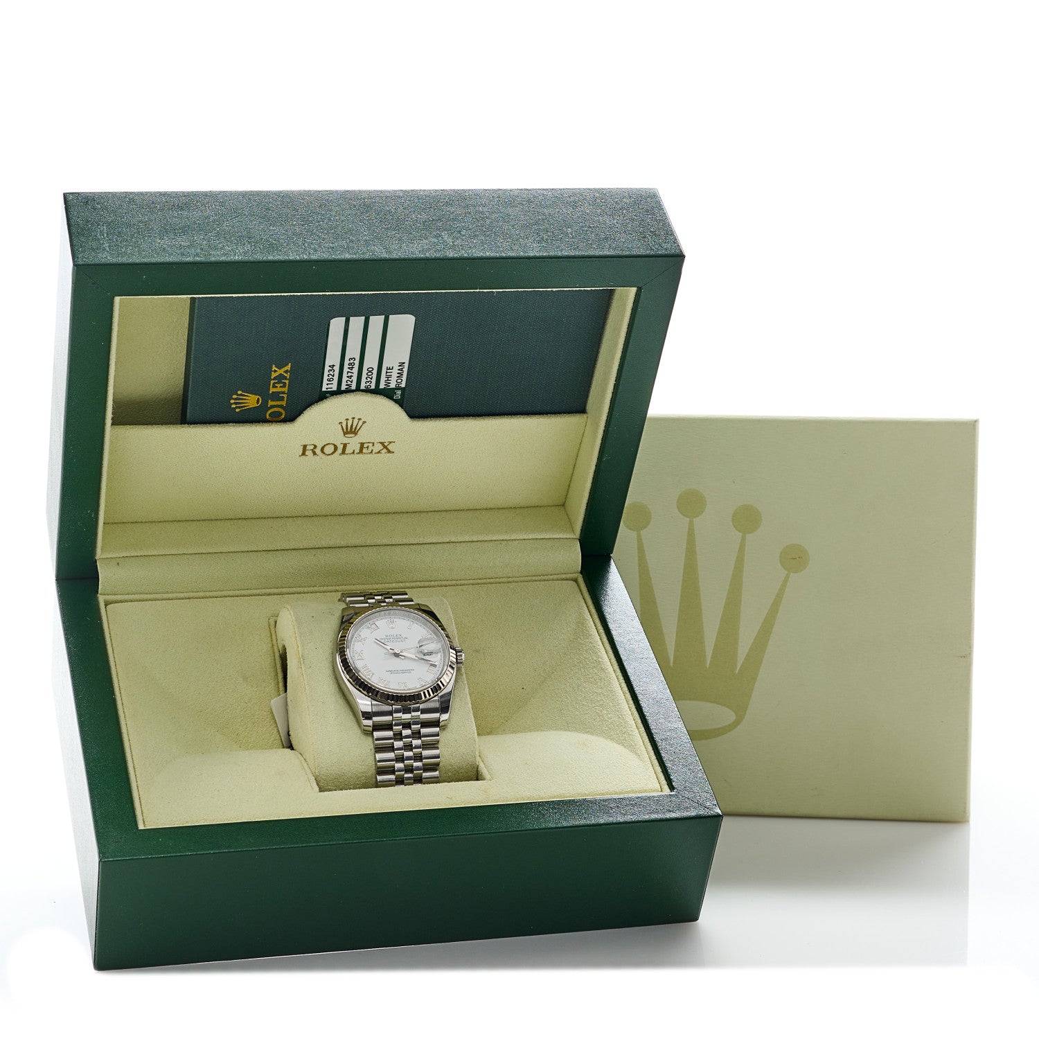 Rolex Stainless Steel 18K White Gold 36mm Oyster Perpetual Datejust Watch White Roman 116234 5 of 5