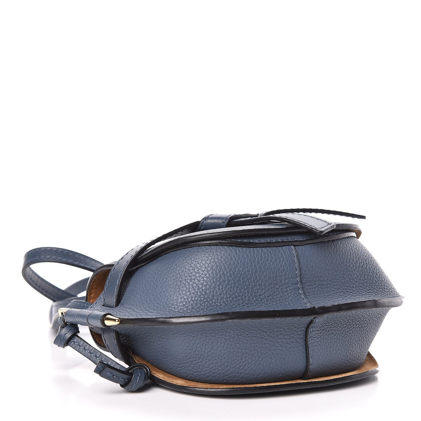 Grained Calfskin Mini Gate Crossbody Bag Steel Blue