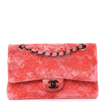 Chanel Velvet Quilted Medium Double Flap Coral 1 of 9