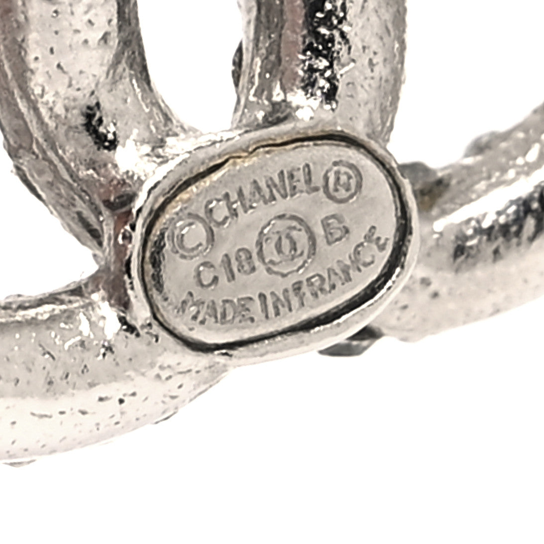 Chanel Crystal CC Earrings Silver 4 of 4