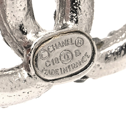 Chanel Crystal CC Earrings Silver 4 of 4