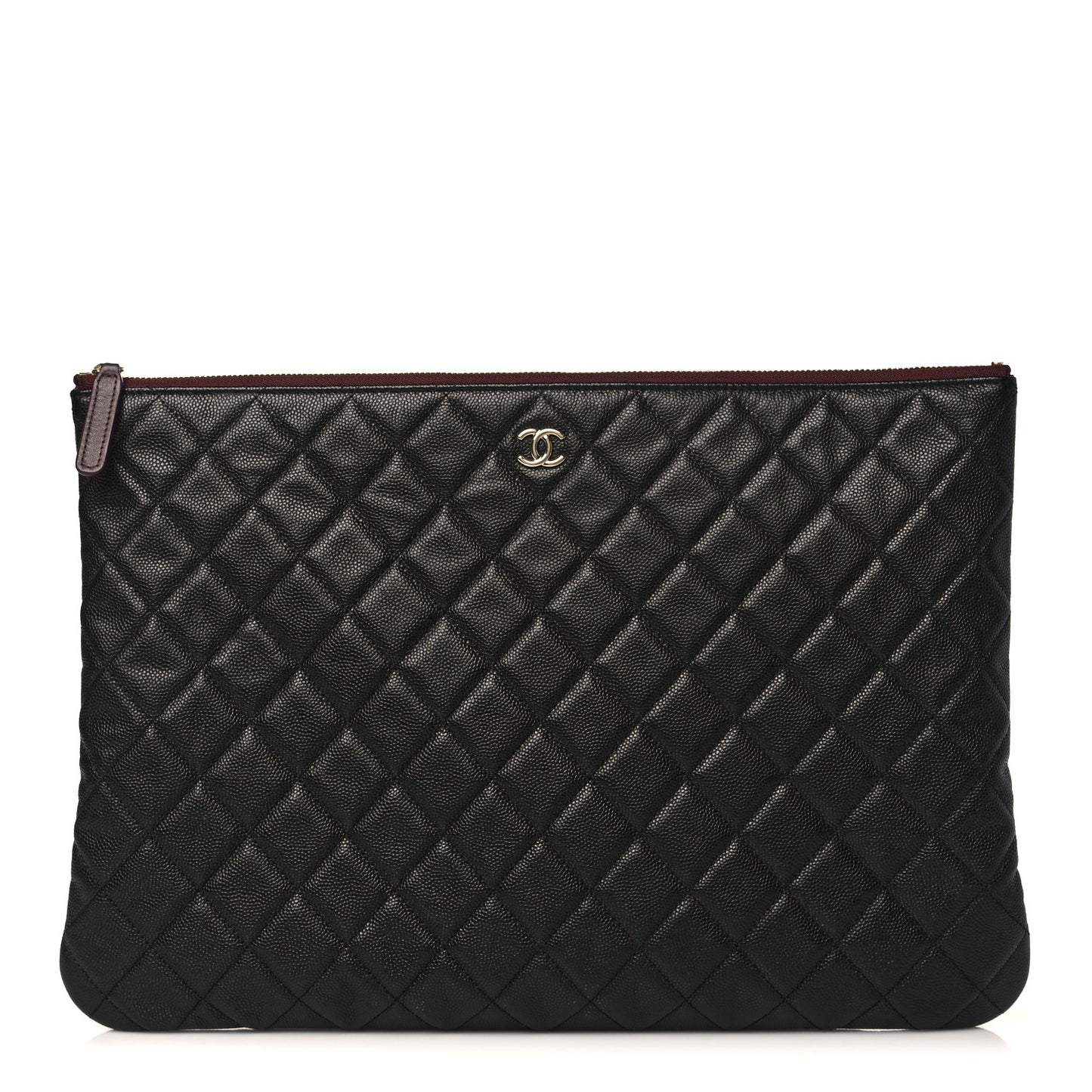 Caviar Quilted Large Cosmetic Case Black