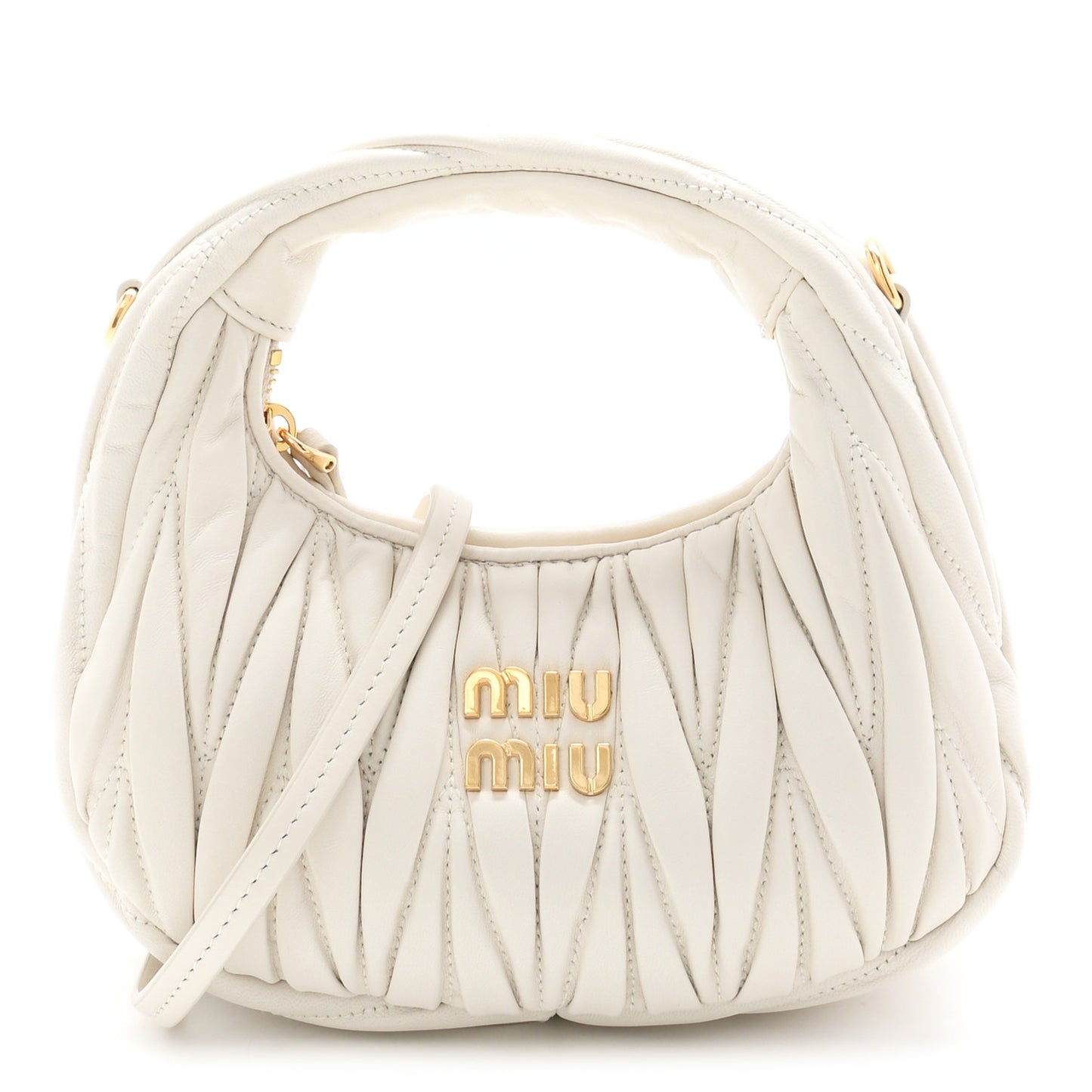 Nappa Matelasse Mini Wander Hobo White