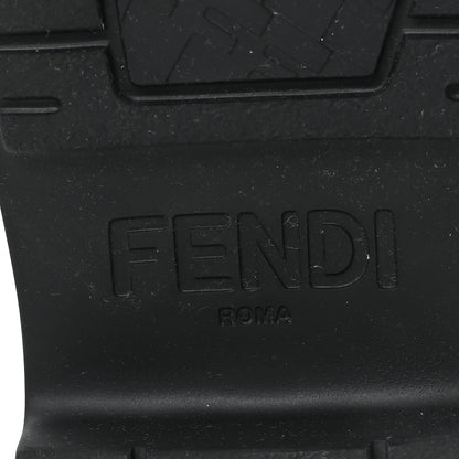Fendi Fabric Jacquard Vitello FF Domino 50mm Biker Boots 38.5 Tobacco Black Sand 7 of 10