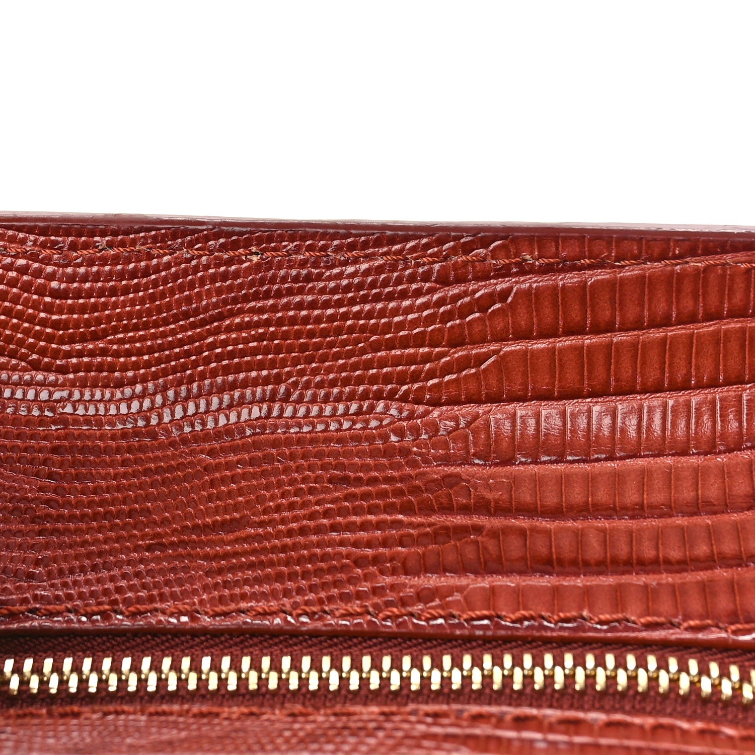 Alexander McQueen Calfskin Lizard Embossed Small Skull Padlock Zip Around Tote Brown 9 of 9
