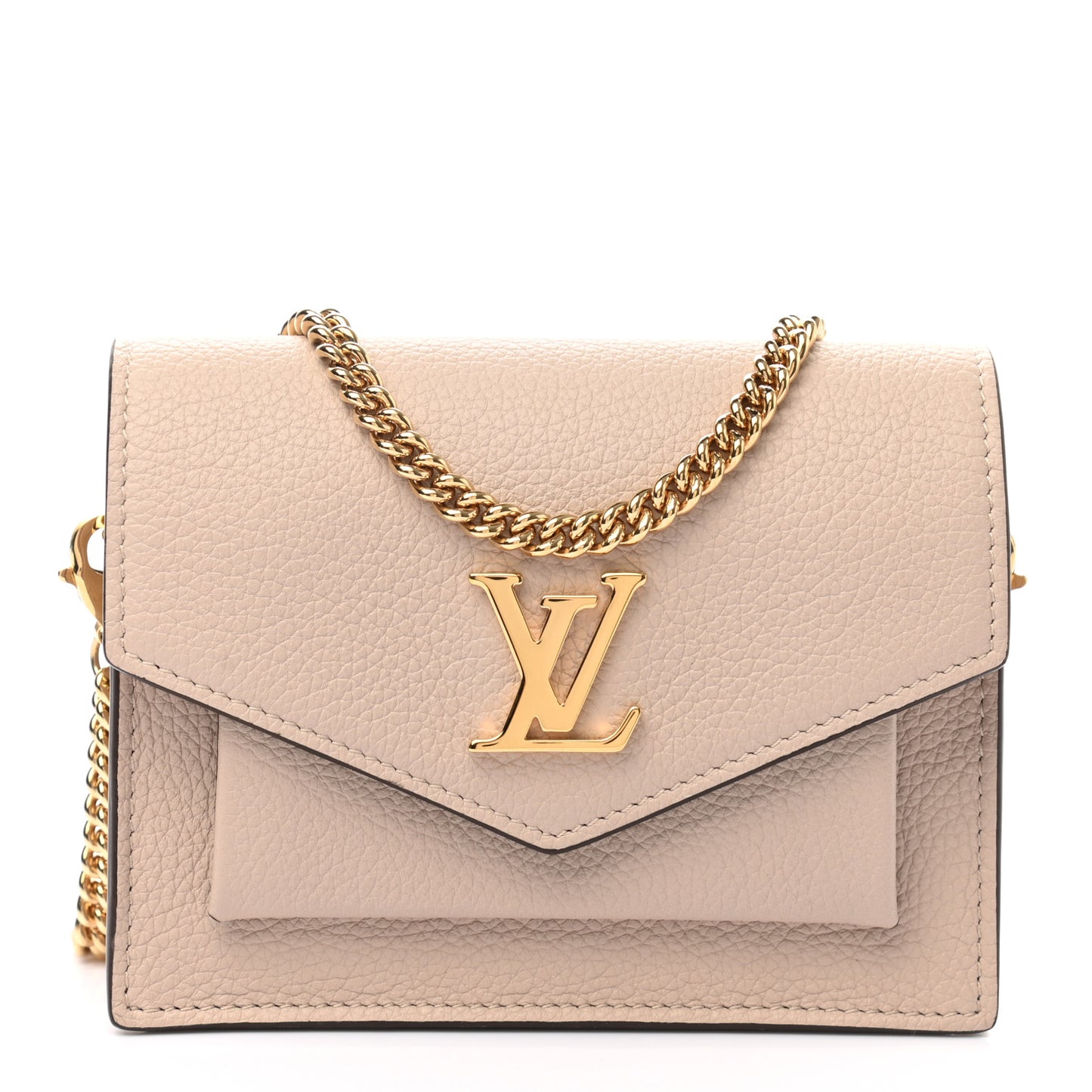 Soft Calfskin Mini My Lockme Chain Pochette Greige