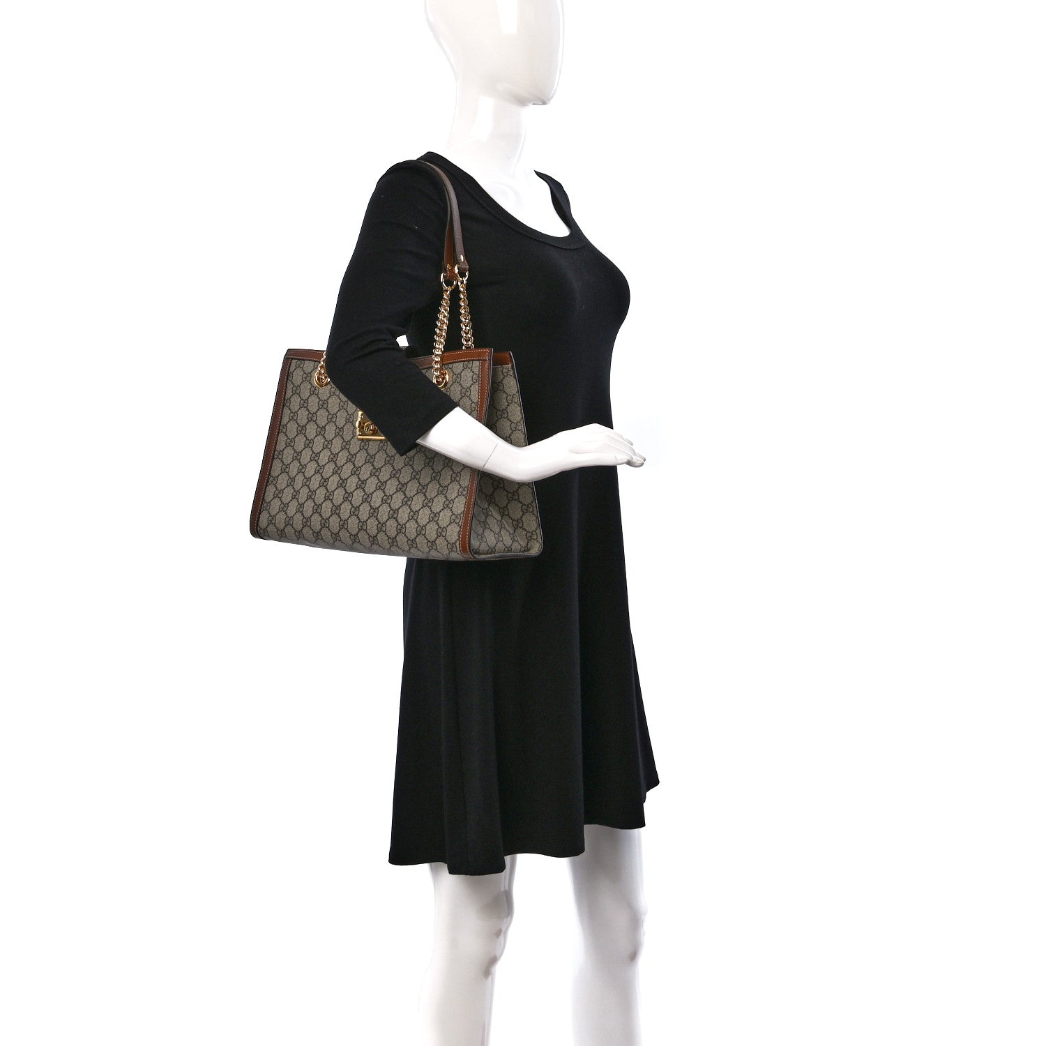 Gucci GG Supreme Monogram Medium Padlock Tote Beige Cuir 2 of 14