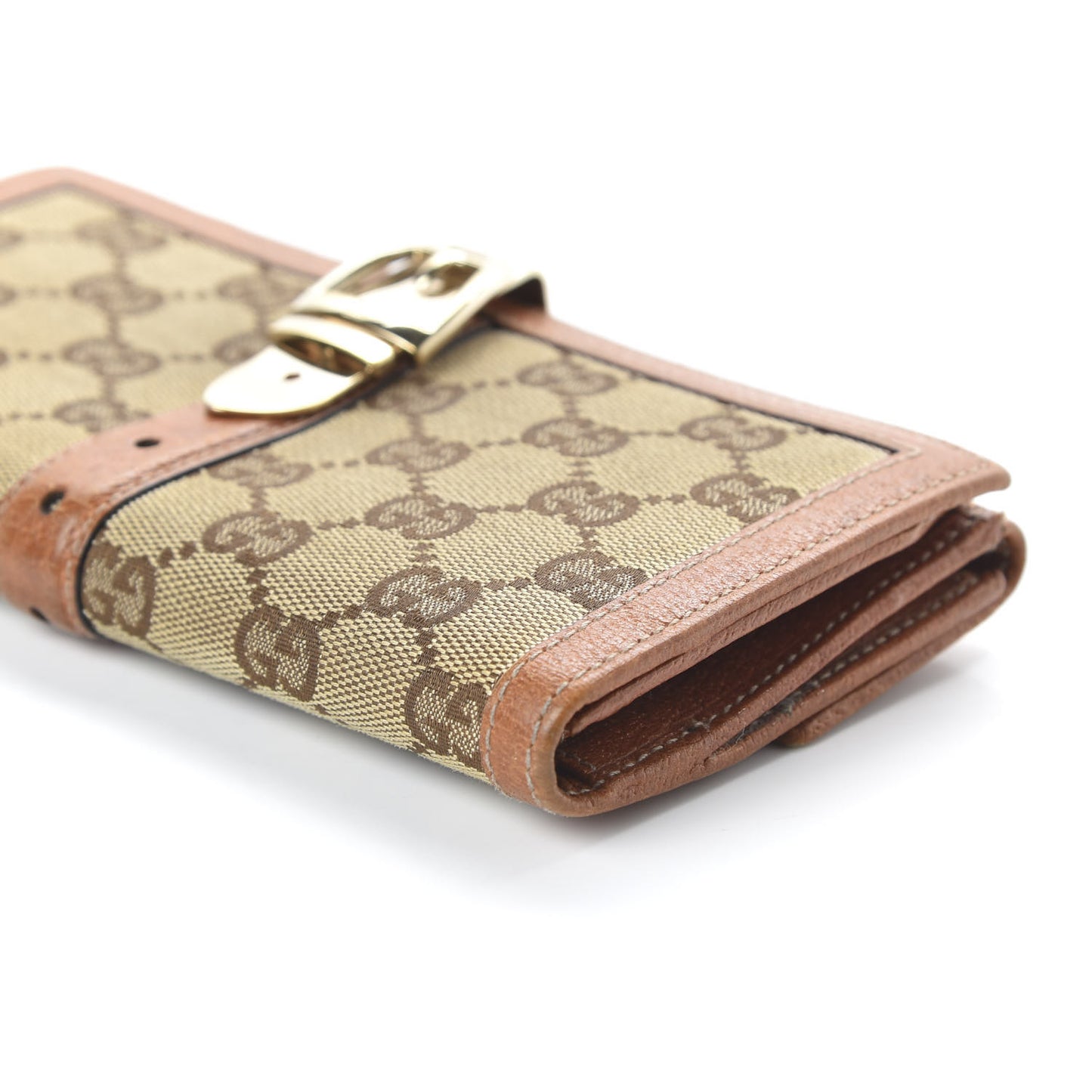 Monogram Buckle Continental Wallet Brown
