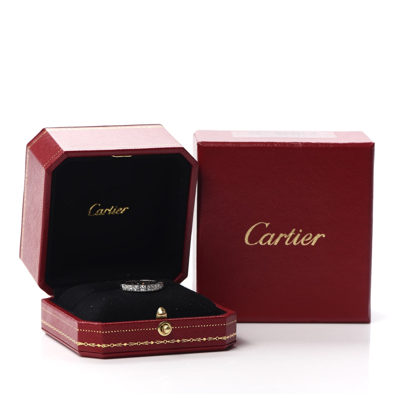 Cartier 18K White Gold Diamond 3mm Lanieres Ring 47 4 5 of 5