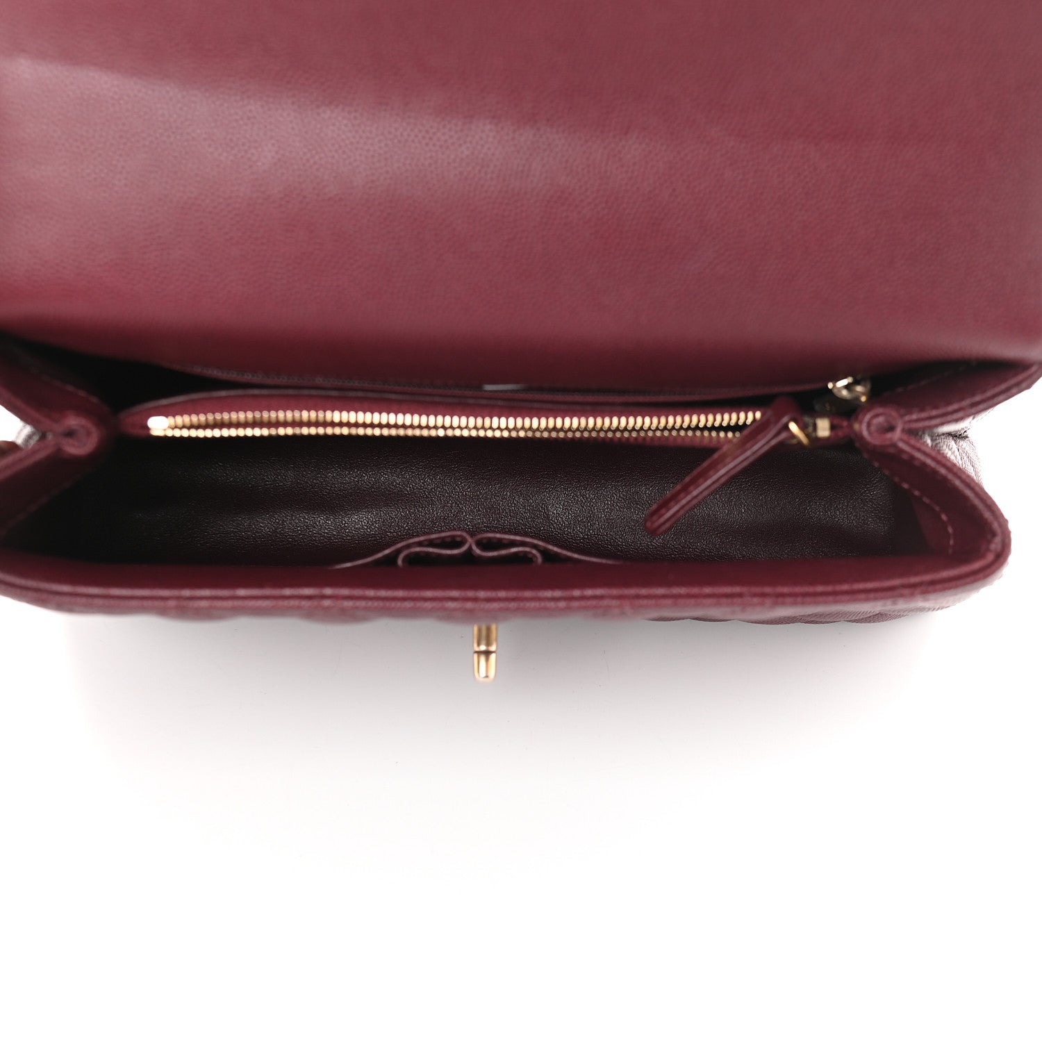 Chanel Caviar Lizard Embossed Quilted Small Coco Handle Flap Burgundy 5 of 9