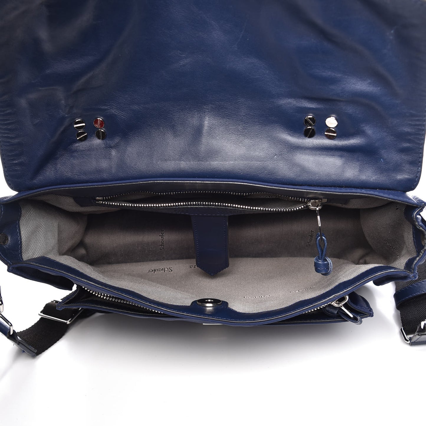 Nylon Calfskin Medium PS1 Satchel Indigo