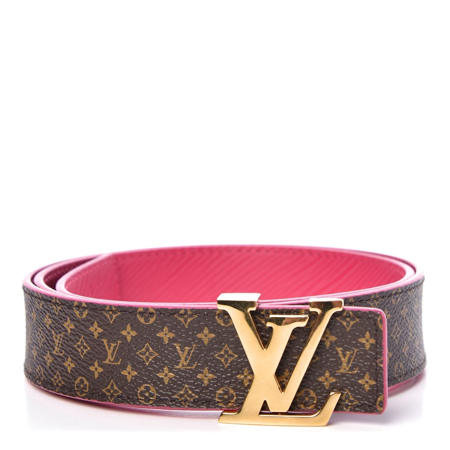 Epi Mini Monogram 30mm LV Initiales Reversible Belt 80 32 Fuschia