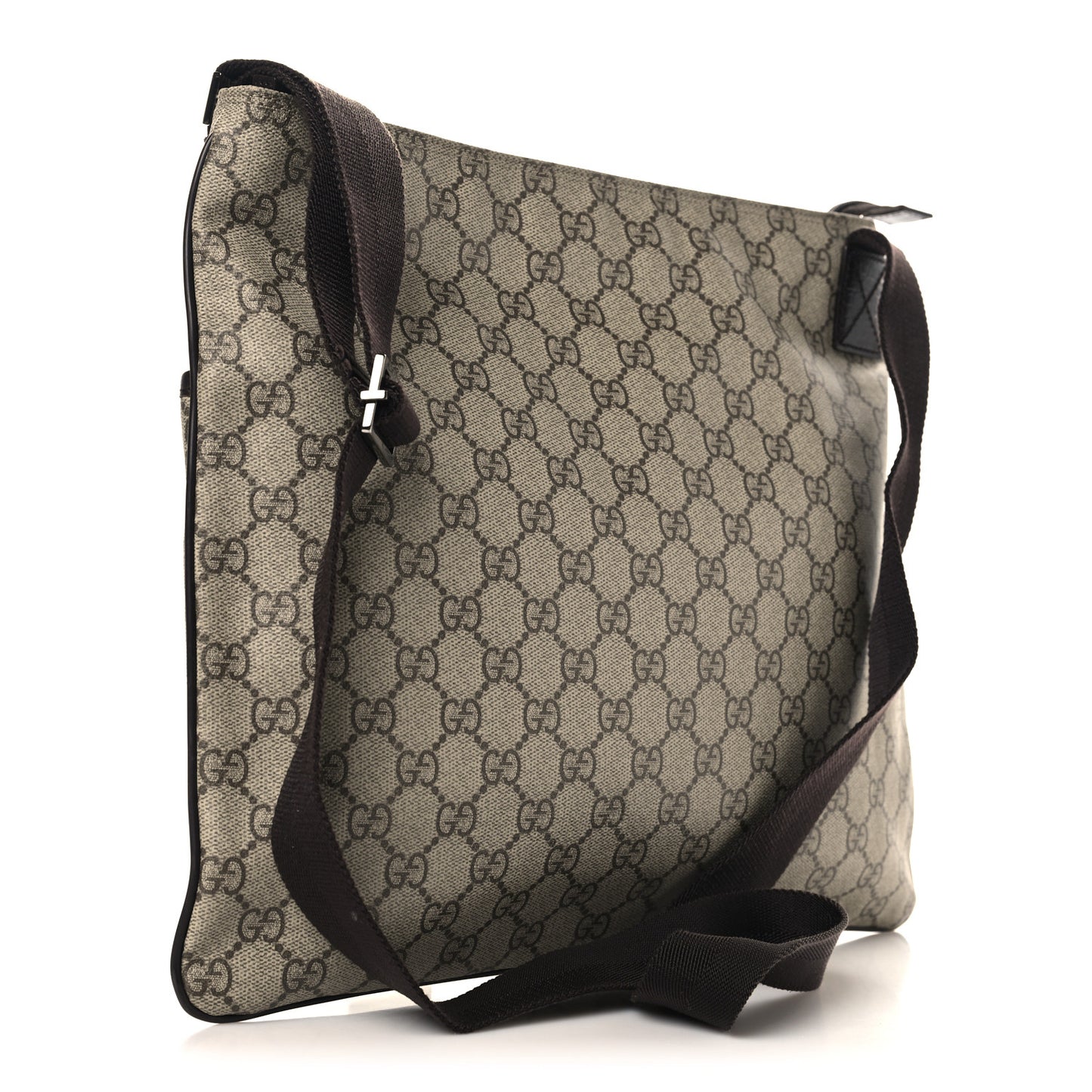 GG Plus Monogram Medium Flat Messenger Bag Dark Brown