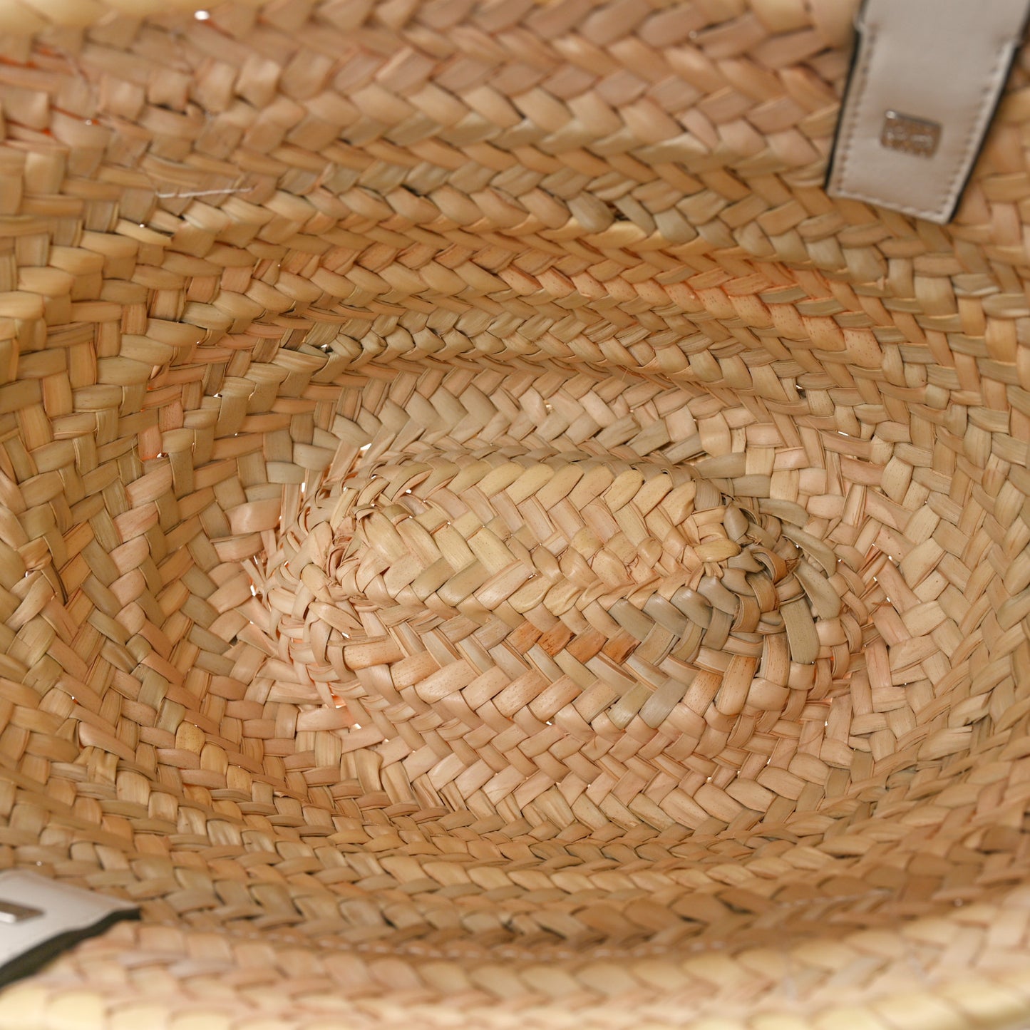 Raffia Small Basket Tote Bag Natural White
