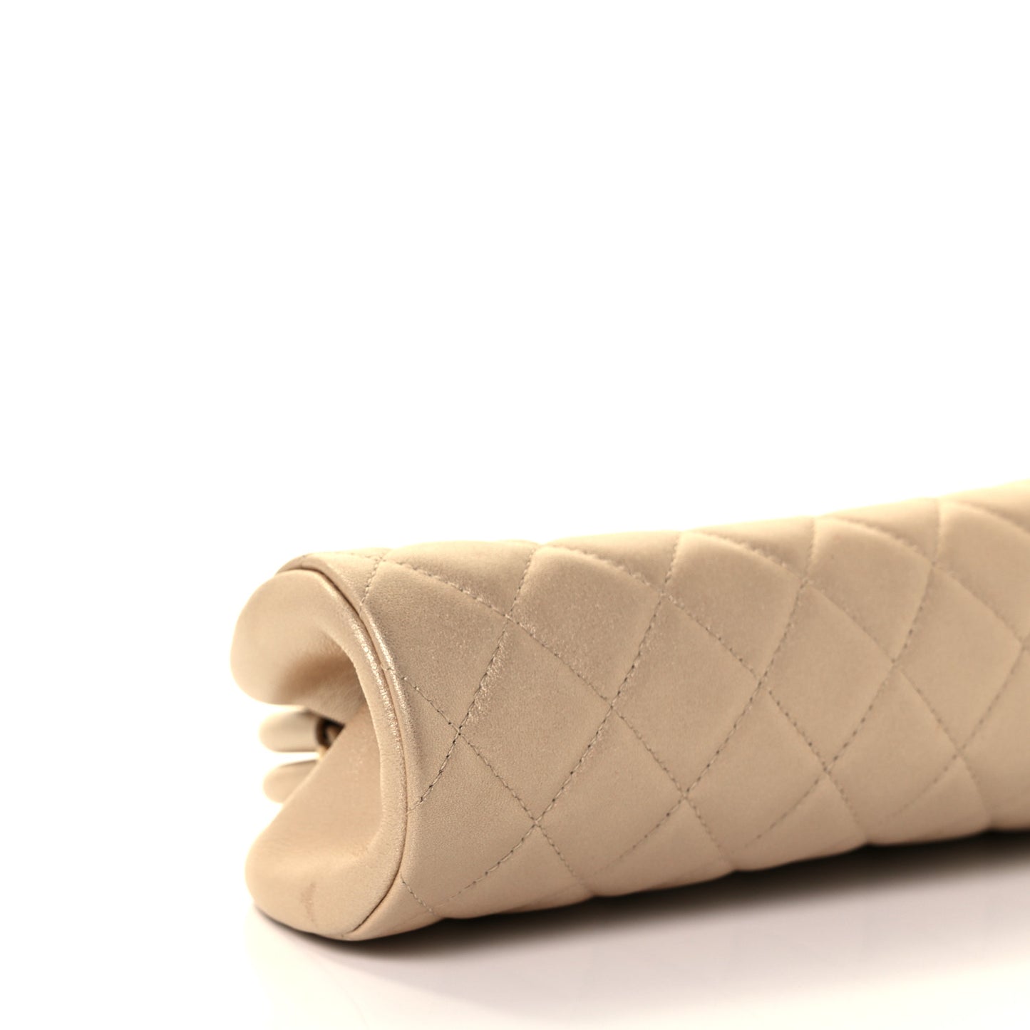 Metallic Lambskin Quilted Timeless Clutch Gold