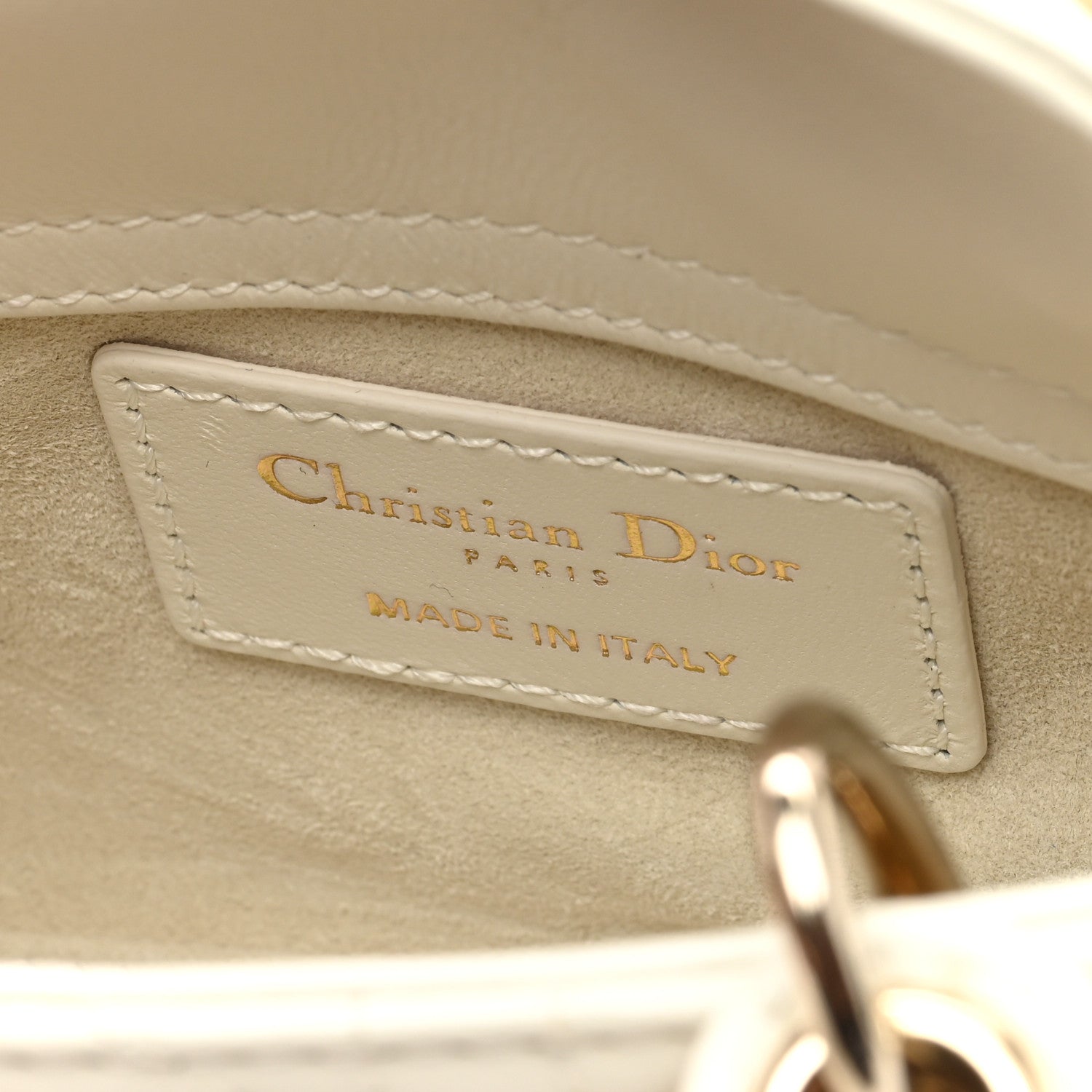 Christian Dior Calfskin Cannage Dioramour Micro Lady Dior Dior White 6 of 8