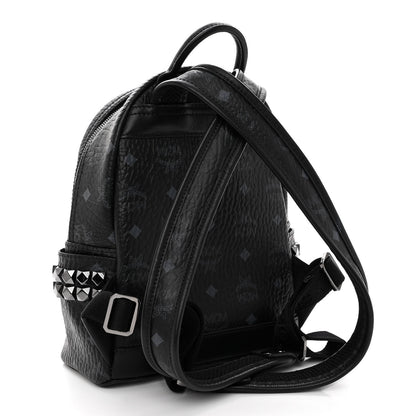 MCM Visetos Side Stud Mini Stark Backpack Black Black 3 of 9