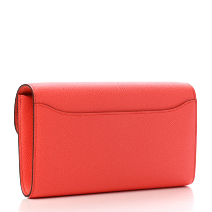 Hermes Epsom Enamel Constance Wallet To Go Rose Texas Rouge De Coeur 2 of 4