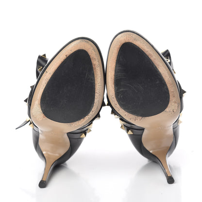 Valentino Garavani Calfskin Rockstud Bow Ankle Booties 36.5 Black 7 of 15