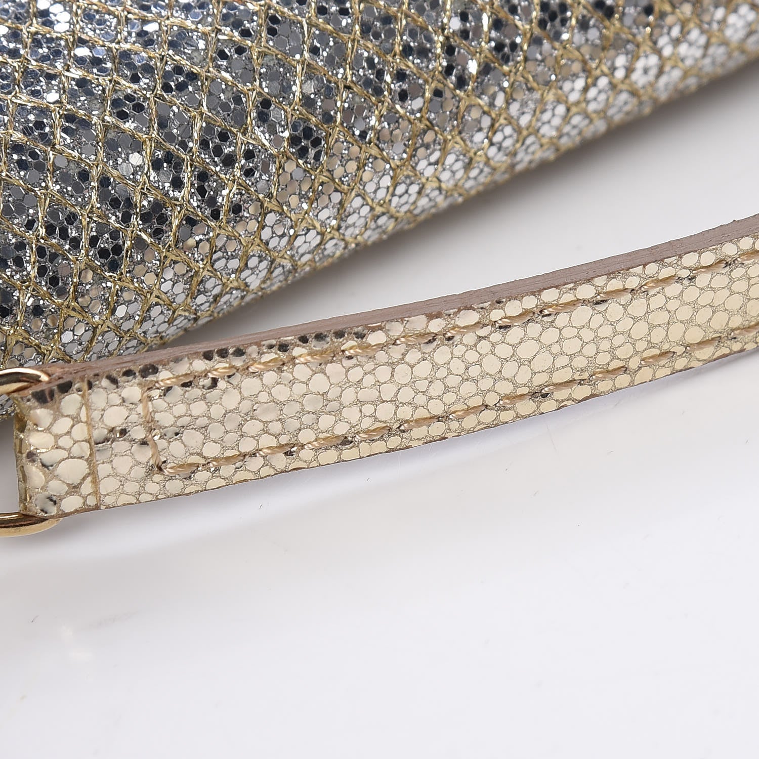 Jimmy Choo Glitter Fabric Large Riane Clutch Champagne 11 of 11