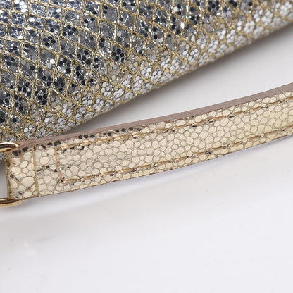 Jimmy Choo Glitter Fabric Large Riane Clutch Champagne 11 of 11