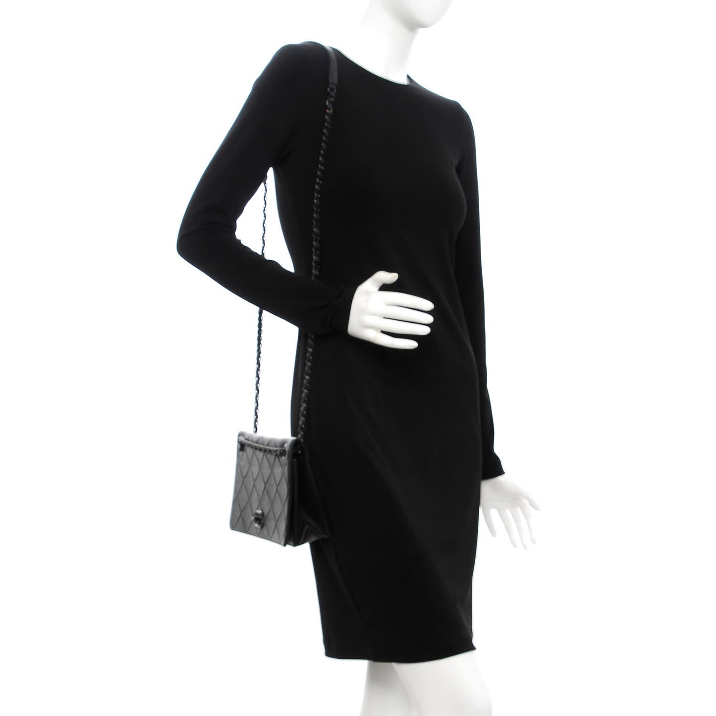 Calfskin Small Propeller Flap Black