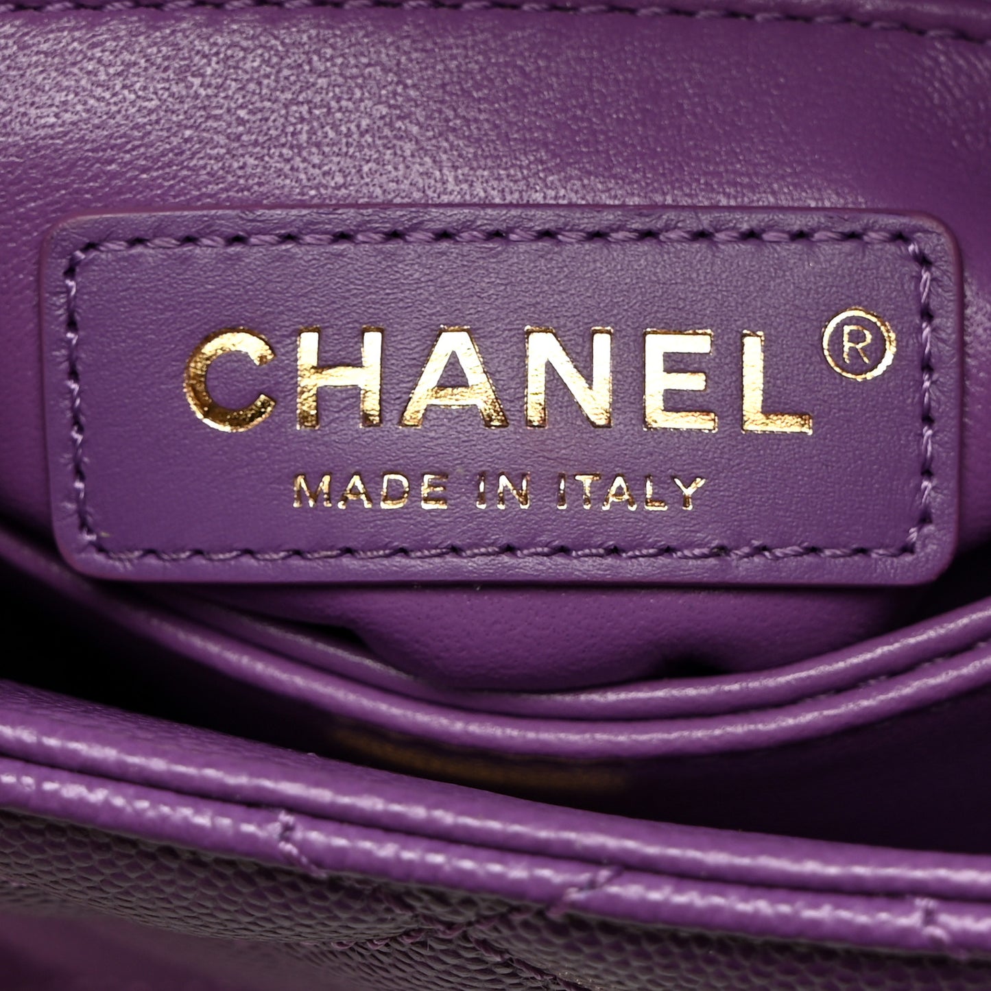 Caviar Quilted Extra Mini Coco Handle Flap Purple