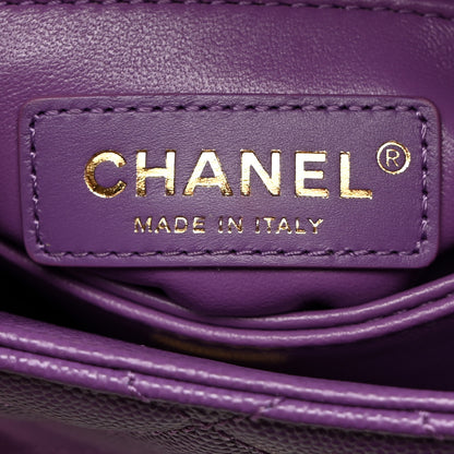Chanel Caviar Quilted Extra Mini Coco Handle Flap Purple 6 of 10