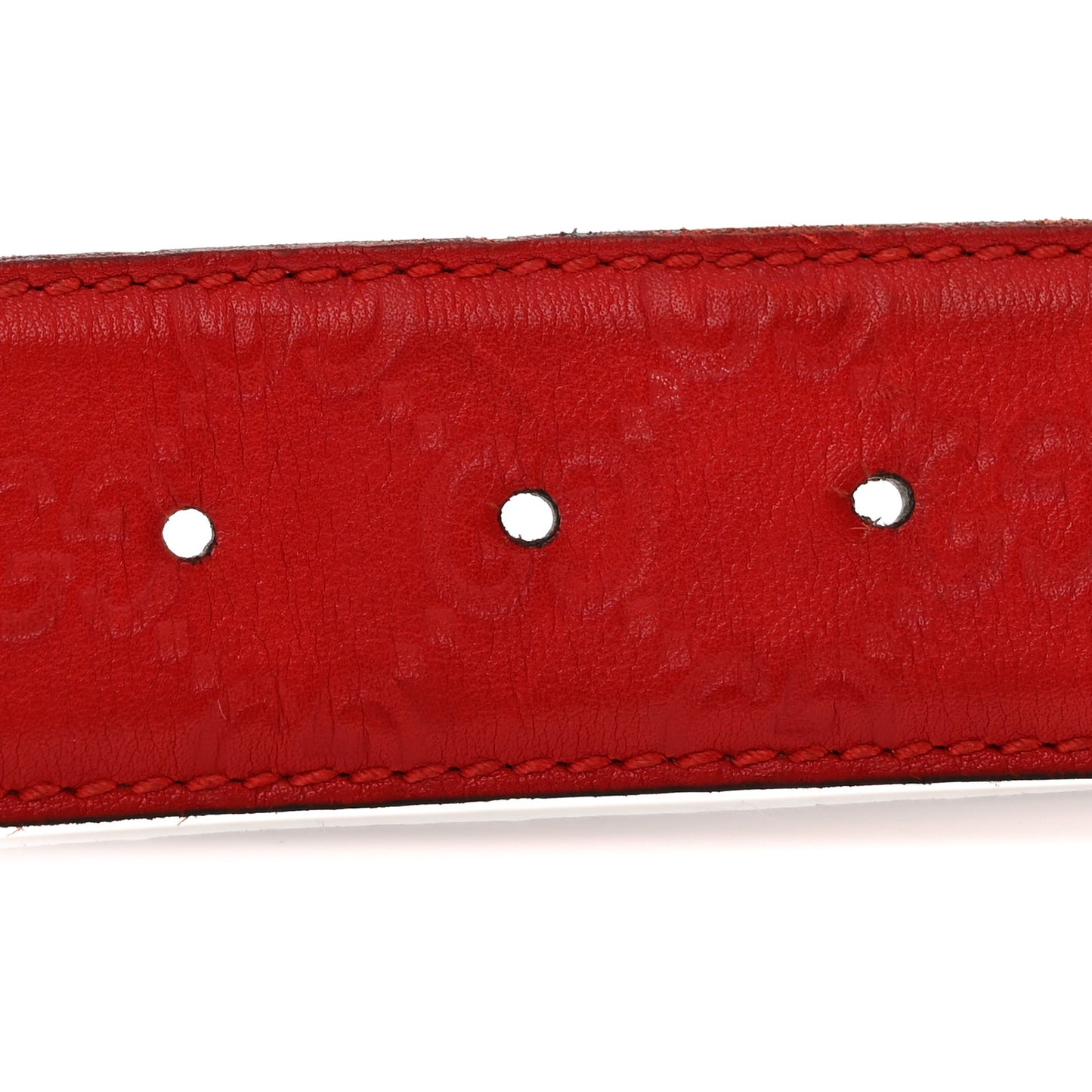 Guccissima Signature Interlocking G Belt 100 40 Hibiscus Red