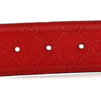 Gucci Guccissima Signature Interlocking G Belt 100 40 Hibiscus Red 6 of 6