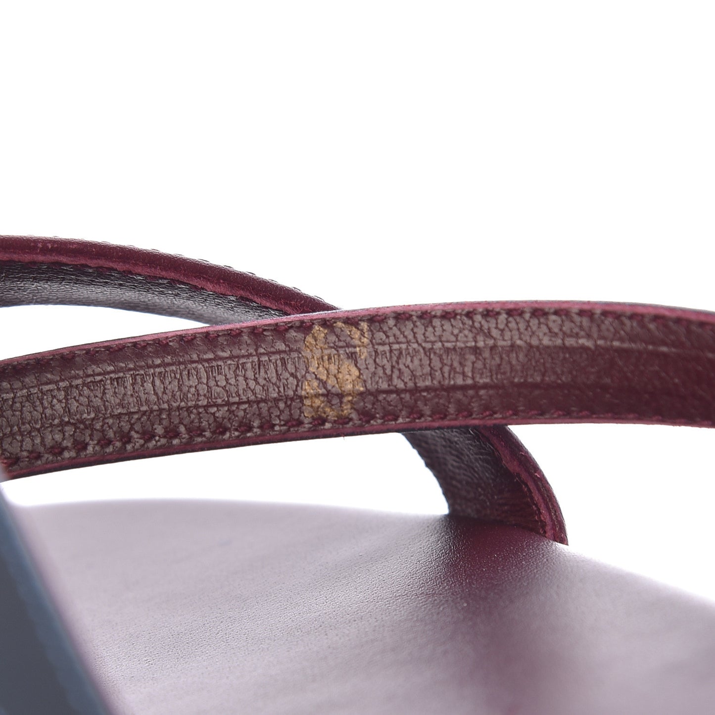 Nappa Calfskin Corfou Sandals 38.5 Bleu Ardoise Bordeaux