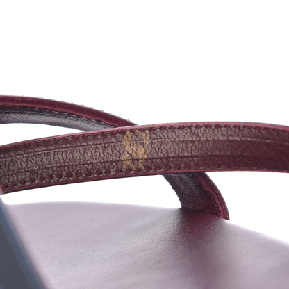 Hermes Nappa Calfskin Corfou Sandals 38.5 Bleu Ardoise Bordeaux 7 of 10