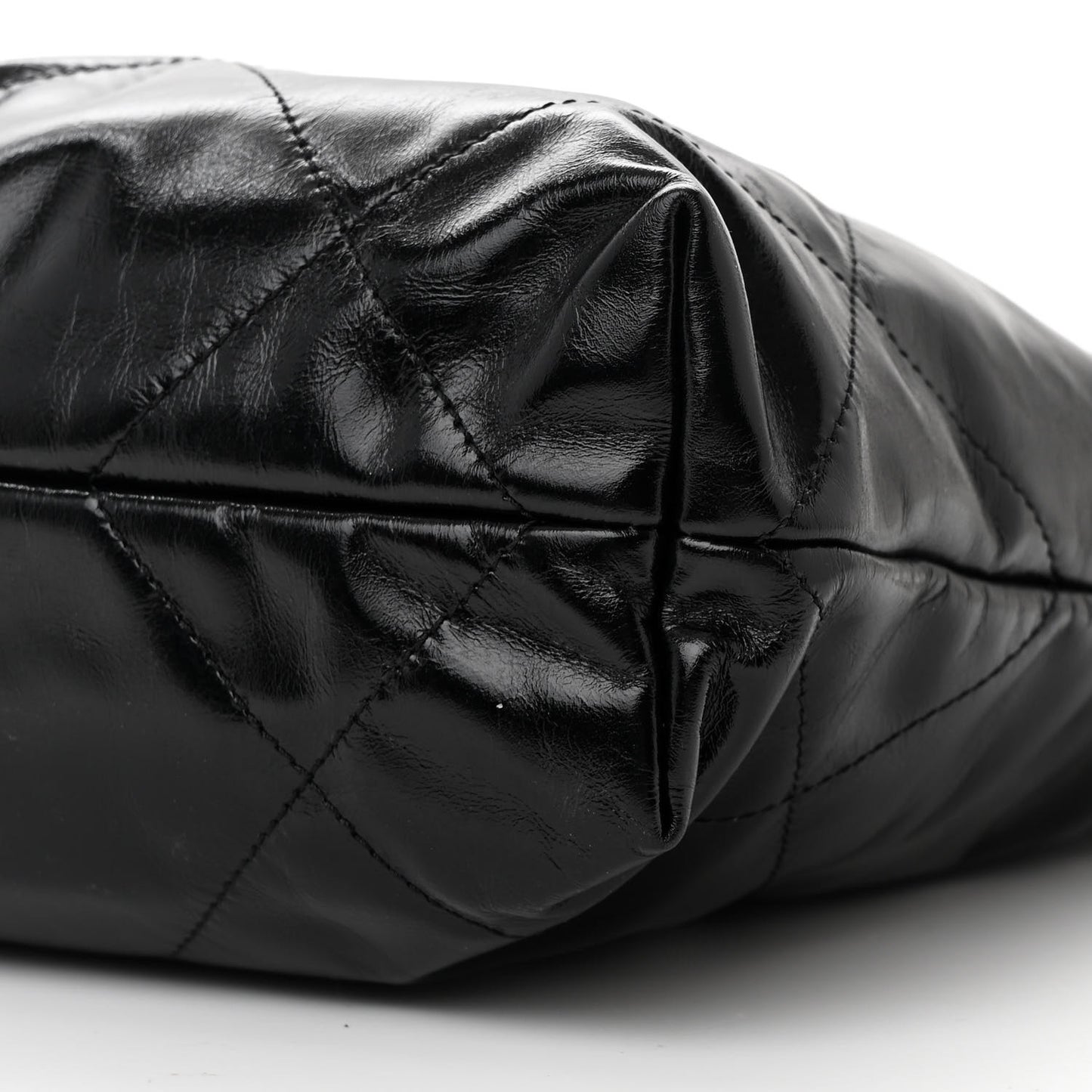 Shiny Calfskin Quilted Small Chanel 22 Black