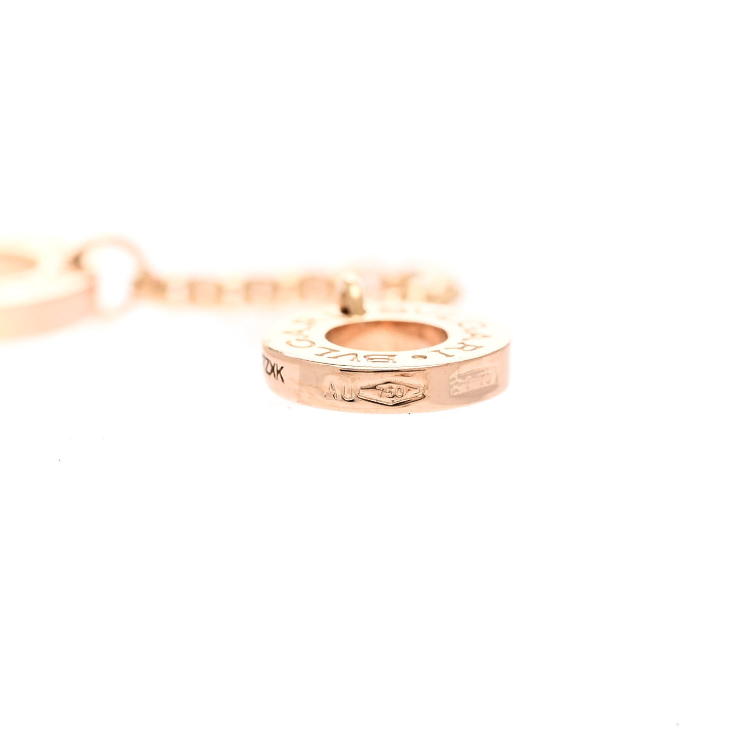 18K Rose Gold Diamond Small B.Zero1 Pave Pendant Necklace