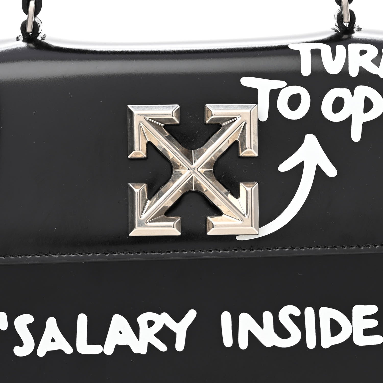 Off-White Calfskin Salary Jitney 1.4 Shoulder Bag Black 8 of 11