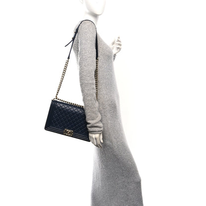 Chanel Lambskin Quilted New Medium Boy Flap Navy 2 of 11