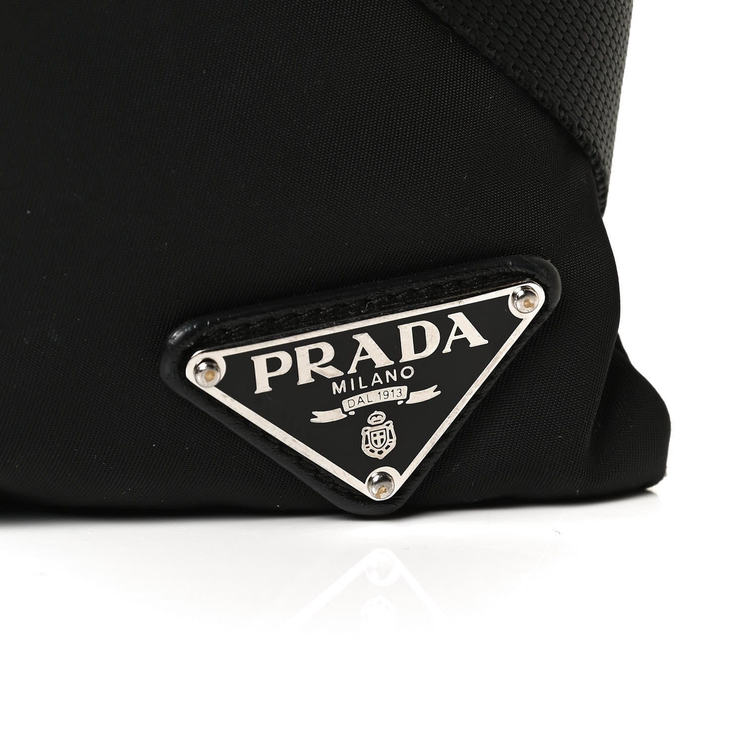 Prada Tessuto Nylon Saffiano Flat Messenger Bag Black 9 of 12