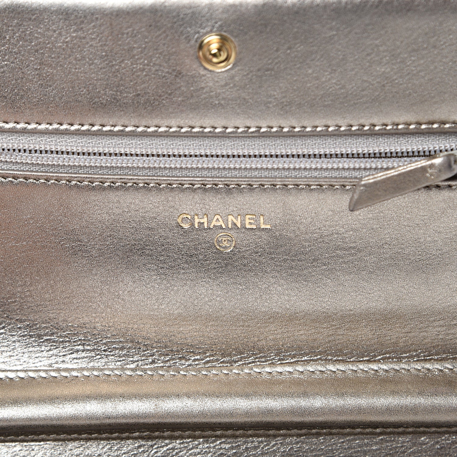 Chanel Metallic Calfskin Quilted Boy Wallet On Chain WOC Gold 5 of 15