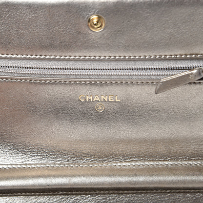 Chanel Metallic Calfskin Quilted Boy Wallet On Chain WOC Gold 5 of 15