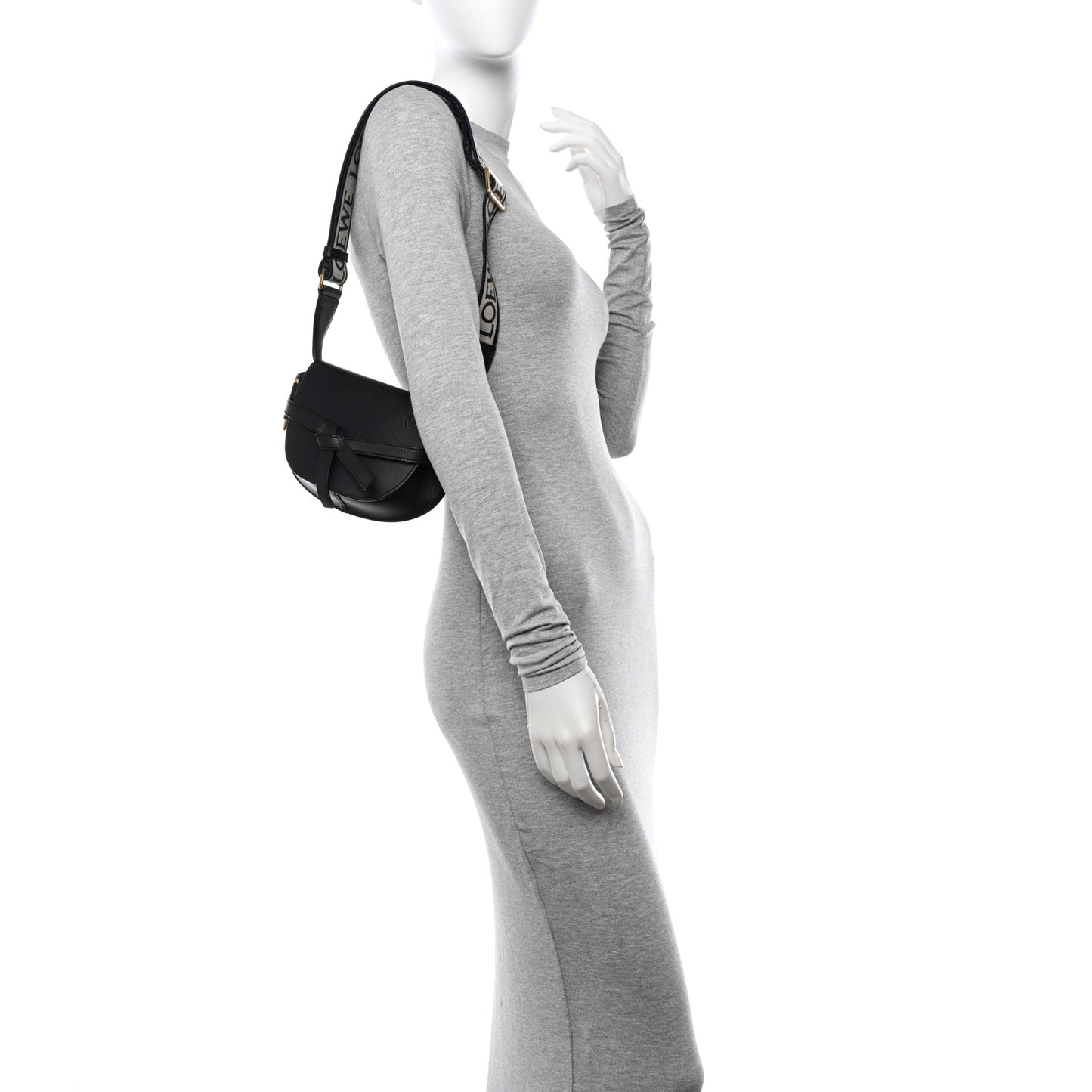 Calfskin Jacquard Mini Gate Dual Bag Black