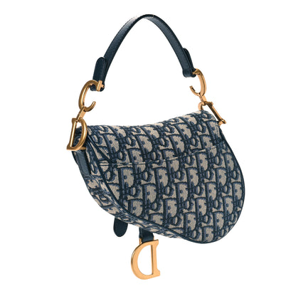 Christian Dior Oblique Mini Saddle Bag Blue 3 of 9