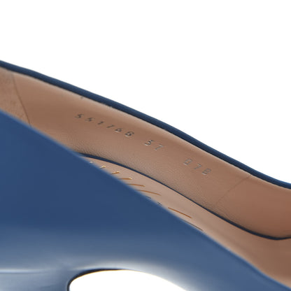 Gucci Nappa Bow High Heel Pumps 37 Riviera Blue 7 of 10