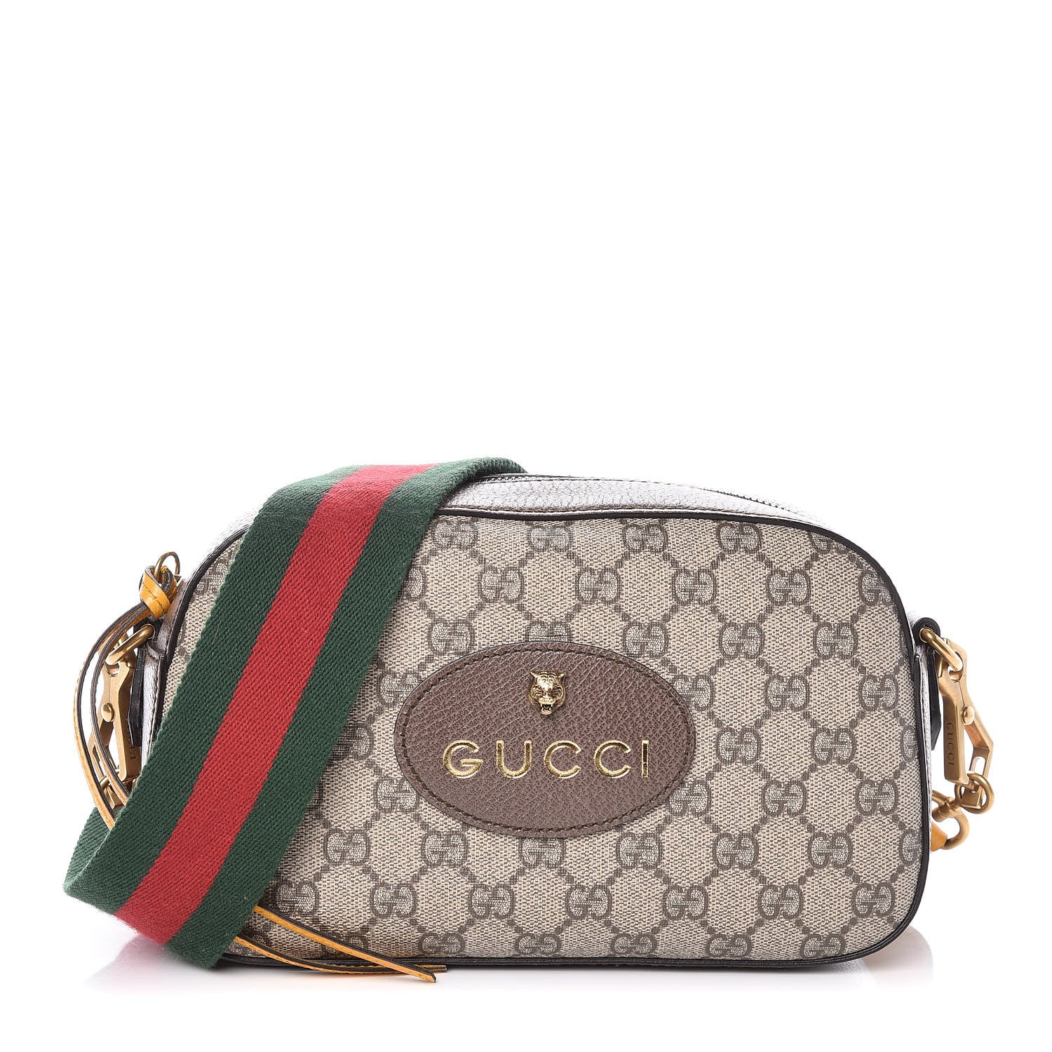 Gucci GG Supreme Monogram Web Neo Vintage Shoulder Bag Beige New Acero Crop 1 of 9