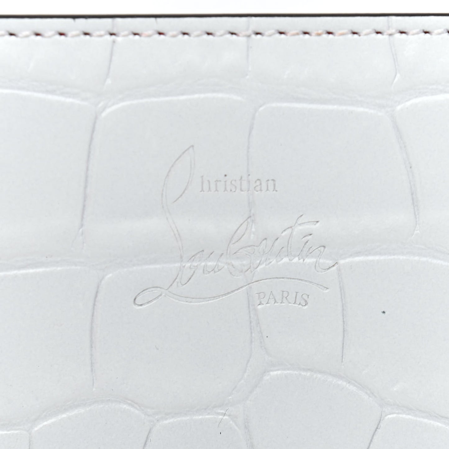 Calfskin Alligator Embossed Elisa Baguette Bianco