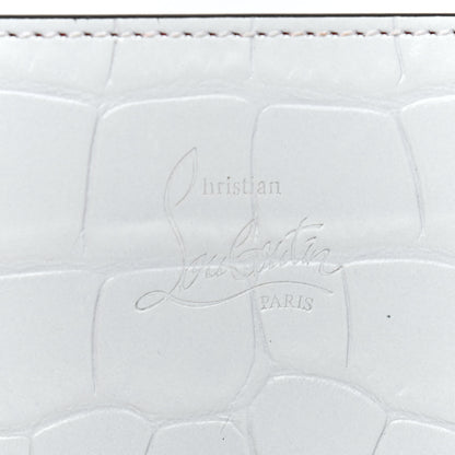 Christian Louboutin Calfskin Alligator Embossed Elisa Baguette Bianco 7 of 9