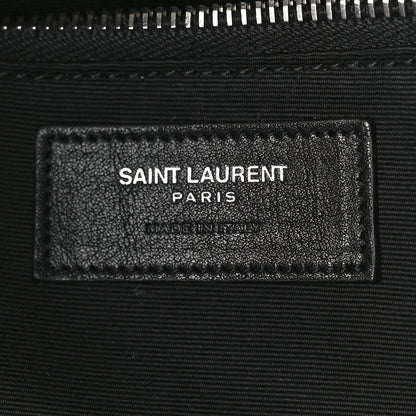 Saint Laurent Raffia Linen Calfskin Rive Gauche Tote Black 6 of 11