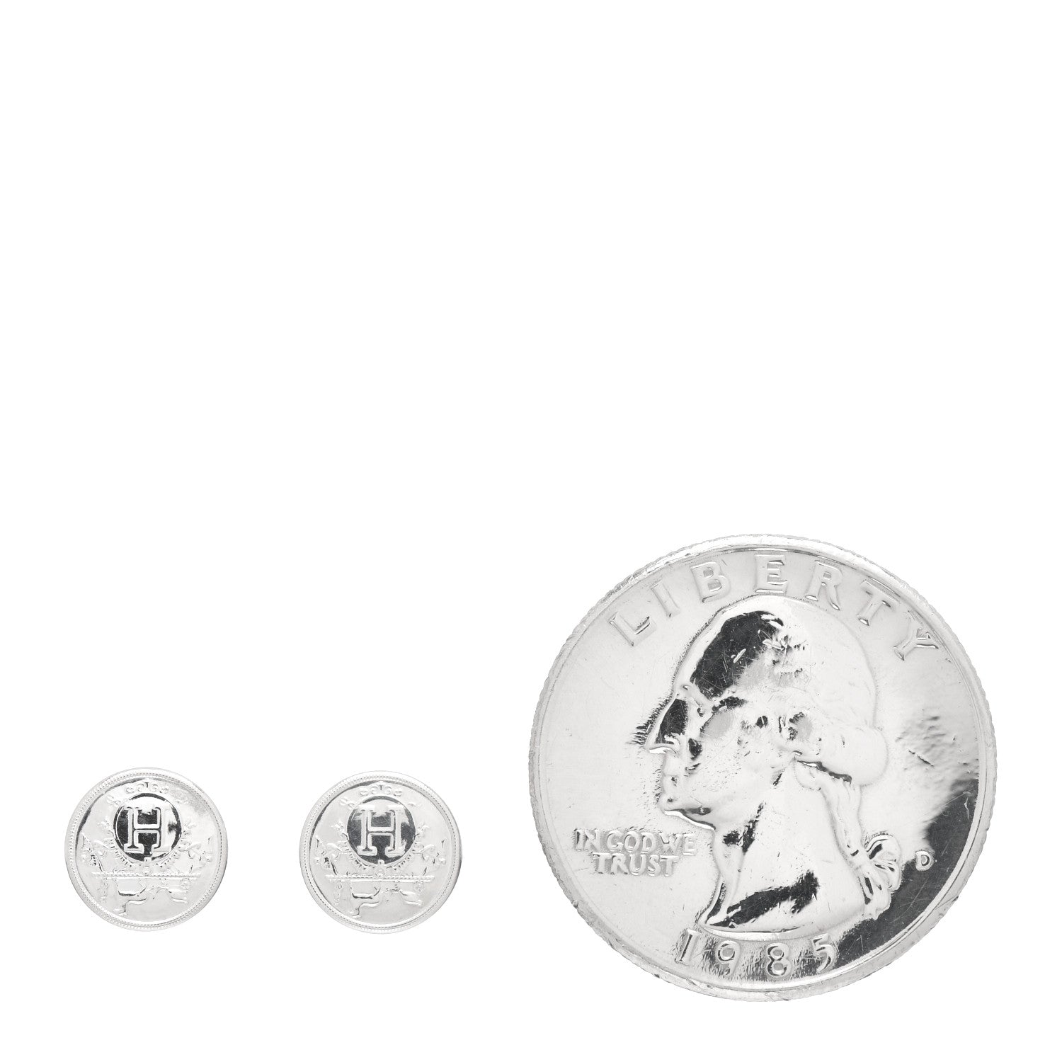 Hermes Sterling Silver TPM Ex-Libris Earrings 2 of 5