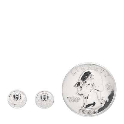 Hermes Sterling Silver TPM Ex-Libris Earrings 2 of 5